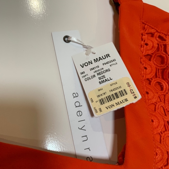 Adelyn Rae Red Orange Lace Fish Tail Dress - Picture 8 of 8